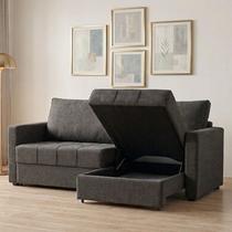 Sofá-Cama Retrátil e Reclinável com Baú 3 Lugares 220cm Corozal Yescasa Sofá-Cama Retrátil e Reclinável com Baú 3 Lugares 220cm Corozal Yescasa