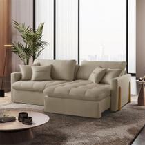 Sofá Cama Retrátil e Reclinável Lisboa 180cm Braço 10cm Meu Sofá Online