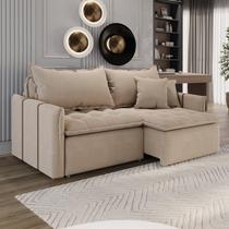 Sofá Cama Retrátil em Madeira Eucalipto e Linho 220cm Creta Sofá Cama Retrátil em Madeira Eucalipto e Linho 220cm Creta