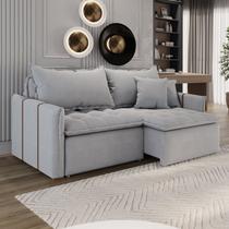 Sofá Cama Retrátil em Madeira Eucalipto e Linho 220cm Creta