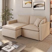 Sofá Cama Retrátil em Madeira Eucalipto e Linho 230cm Uruguai Sofá Cama Retrátil em Madeira Eucalipto e Linho 230cm Uruguai