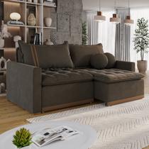 Sofá Cama Retrátil em Madeira Eucalipto e Veludo 200cm Flórida Sofá Cama Retrátil em Madeira Eucalipto e Veludo 200cm Flórida