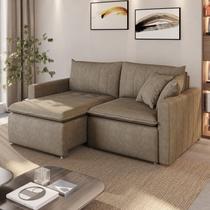 Sofá Cama Retrátil em Madeira Eucalipto e Veludo 210cm Uruguai