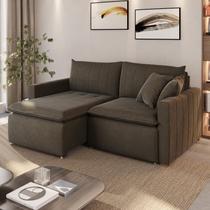 Sofá Cama Retrátil em Madeira Eucalipto e Veludo 210cm Uruguai