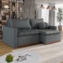 Sofá Cama Retrátil em Madeira Eucalipto e Veludo 220cm Flórida