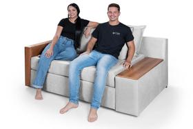 Sofá Cama Retrátil Panamá Chenile Aveludado 3 Lugares Casal
