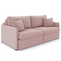 Sofá Cama Retrátil Para Sala de Estar 174cm Una K01 Veludo Rosê - Lyam Decor