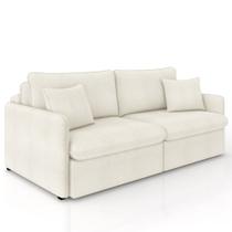 Sofá Cama Retrátil Para Sala de Estar 234cm Una K01 Bouclê Cru - Lyam Decor