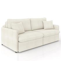 Sofá Cama Retrátil Para Sala de Estar 234cm Una K01 Bouclê Cru - Lyam Decor Sofá Cama Retrátil Para Sala de Estar 234cm Una K01 Bouclê Cru - Lyam Decor