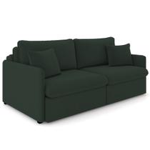 Sofá Cama Retrátil Para Sala de Estar 234cm Una K01 Veludo Verde Musgo - Lyam Decor Sofá Cama Retrátil Para Sala de Estar 234cm Una K01 Veludo Verde Musgo - Lyam Decor