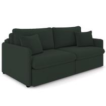 Sofá Cama Retrátil Para Sala de Estar 234cm Una K01 Veludo Verde Musgo - Lyam Decor Sofá Cama Retrátil Para Sala de Estar 234cm Una K01 Veludo Verde Musgo - Lyam Decor