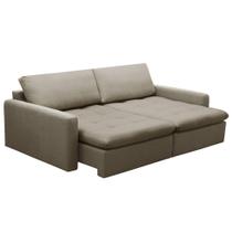 Sofá Cama Retrátil Para Sala de Estar 3 Lugares 220cm Stefan F04 Linho Cru - Lyam Decor Sofá Cama Retrátil Para Sala de Estar 3 Lugares 220cm Stefan F04 Linho Cru - Lyam Decor