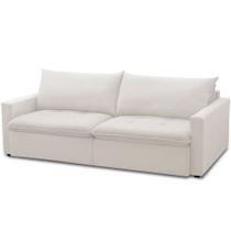 Sofá Cama Retrátil Reclinável Para Sala de Estar 208cm Lari F04 Bouclê Off White - Lyam Decor Sofá Cama Retrátil Reclinável Para Sala de Estar 208cm Lari F04 Bouclê Off White - Lyam Decor