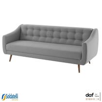 Sofá Cama Retro Mimo 3 Lugares Veludo e Linho Várias Cores - DAF Mobiliário