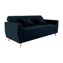 Sofá Cama Rocoo 205cm Reclinável Veludo Preto - Sallar Home Sofá Cama Rocoo 205cm Reclinável Veludo Preto - Sallar Home