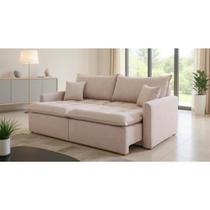 Sofá Cama Roma 100% Rebatível e Retrátil Luxo com Almofadas Decorativas e Sem Caixa Sofá Cama Roma 100% Rebatível e Retrátil Luxo com Almofadas Decorativas e Sem Caixa