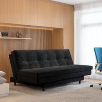 Sofá-cama Roz Plush Fixo com Pé Trapézio 4 Lugares Suede 180cm