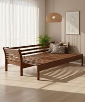 Sofá Cama Rústico Móveis Gramado Madeira Maciça 1,90m x 90cm Vira Cama 1,60m