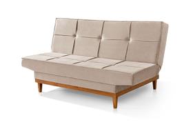 Sofa Cama Safira Pés de Madeira 3 lugares confortavel