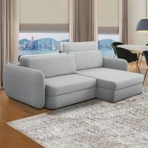 Sofá Cama Sala de Estar Bipartido 194cm Retrátil Caixa Zero Torrion Veludo Bege G93 - Gran Belo Sofá Cama Sala de Estar Bipartido 194cm Retrátil Caixa Zero Torrion Veludo Bege G93 - Gran Belo