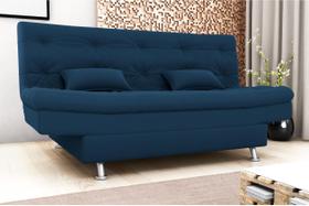 Sofá Cama Salomé Veludo Azul E433 - Matrix