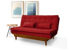 Sofa-Cama Sara 3 Lugares Casal Reclinavel Base Em Madeira JB Estofados