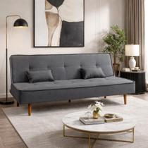 Sofá Cama Silver 3 Lugares Reclinável Suede Cinza Chumbo 1,92 Shop das Cabeceiras Sofá Cama Silver 3 Lugares Reclinável Suede Cinza Chumbo 1,92 Shop das Cabeceiras