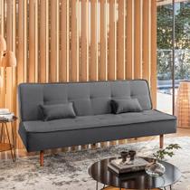 Sofá Cama Silver 3 Lugares Reclinável Suede Cinza Chumbo 1,92 Speciale Home