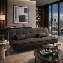 Sofá Cama Silver 3 Lugares Reclinável Suede Marrom 1,92 - Star Confort Sofá Cama Silver 3 Lugares Reclinável Suede Marrom 1,92 - Star Confort