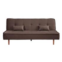 Sofá Cama Silver 3 Lugares Reclinável Suede Marrom Café 1,92 Shop das Cabeceiras