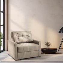 Sofá Cama Solteiro 100cm Linho Bege Murilo Sofani