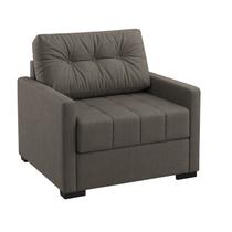 Sofá Cama Solteiro 100cm Linho Murilo Uno Cinza Sofá Cama Solteiro 100cm Linho Murilo Uno Cinza