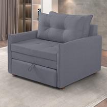 Sofá Cama Solteiro 95cm Linho Chumbo Montreal Sofá Cama Solteiro 95cm Linho Chumbo Montreal