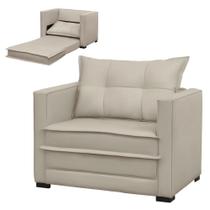 Sofá Cama Solteiro Berlim B10 Suede Bege - Mpozenato