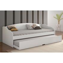 Sofá Cama Solteiro Funny III c/ Auxiliar Branco - Conquista