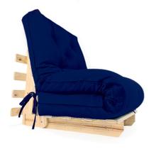 Sofa Cama Solteiro Futon Dobrável Azul Royal Acquablock - R9 Design Futon