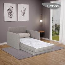 Sofá-Cama Solteiro Herval Aurora, Linho Bege, 106 cm Sofá-Cama Solteiro Herval Aurora, Linho Bege, 106 cm