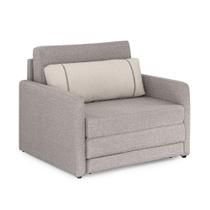 Sofá-Cama Solteiro Herval Aurora, Linho Bege, 106 cm