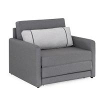 Sofá-Cama Solteiro Herval Aurora, Linho Cinza, 106 Cm