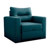 Sofá-Cama Solteiro Marisol Suede Petróleo