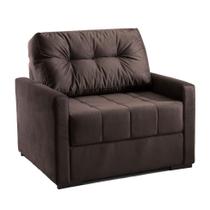Sofá-Cama Solteiro Murilo Veludo Marrom Escuro