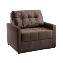 Sofá-Cama Solteiro Murilo Veludo Marrom