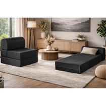 Sofá Cama Solteiro New Extra Courano Preto - Paropas