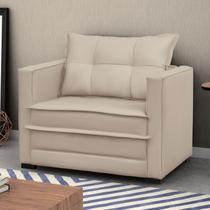 Sofá Cama Solteiro Retrátil 1 Lugar Suede Bege Londres 100cm Sofá Cama Solteiro Retrátil 1 Lugar Suede Bege Londres 100cm