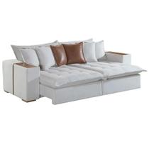 Sofá Cama Tebas 4 Lugares Retrátil e Reclinável 250cm Tecido Linho Innove Cor Marfim Sofá Cama Tebas 4 Lugares Retrátil e Reclinável 250cm Tecido Linho Innove Cor Marfim