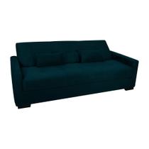 Sofá Cama Tone 203cm Reclinável Manual Suede Petróleo - Sallar Home Sofá Cama Tone 203cm Reclinável Manual Suede Petróleo - Sallar Home