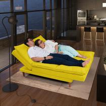 Sofá Cama Vancouver com Banqueta Suede