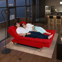 Sofá Cama Vancouver com Banqueta Suede