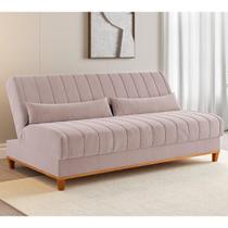 Sofa Cama Veneza 1,80 Reclinável 3 Lugares Veludo Rosa Casa Giulia Sofa Cama Veneza 1,80 Reclinável 3 Lugares Veludo Rosa Casa Giulia