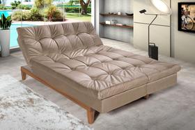 Sofá Cama Versátil Pés de Madeira
